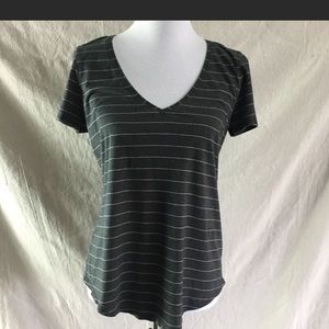 Lululemon Love Tee V Striped Heathered Black White